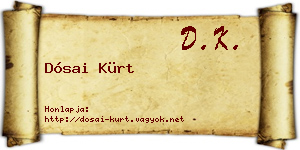 Dósai Kürt névjegykártya
